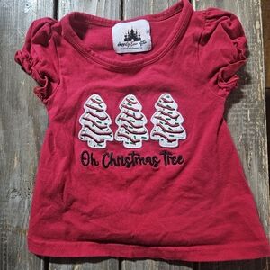 💝💝2/10💝💝Red Christmas Tree Baby Girl Shirt